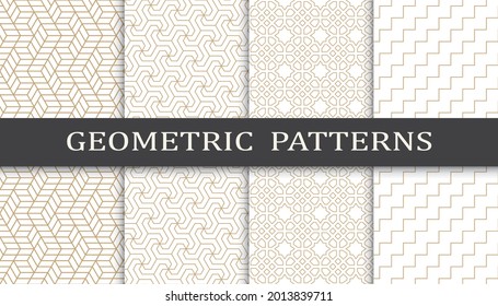 Set of arabic seamless patterns. Asian geometric traditional design islamic pattern. Seamless arabic ramadan pattern.