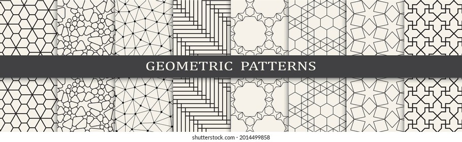 Set of arabic seamless patterns. Asian geometric traditional design islamic pattern. Seamless arabic ramadan pattern.