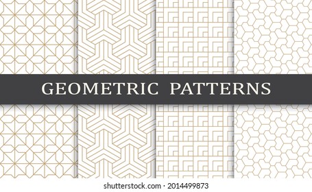 Set of arabic seamless patterns. Asian geometric traditional design islamic pattern. Seamless arabic ramadan pattern.