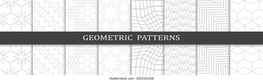 Set of arabic seamless patterns. Asian geometric traditional design islamic pattern. Seamless arabic ramadan pattern.