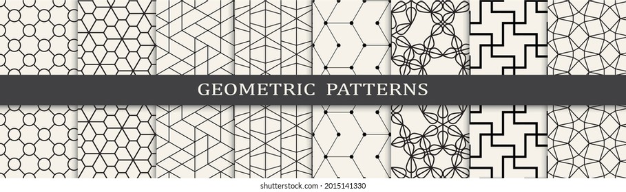 Set of arabic seamless patterns. Asian geometric traditional design islamic pattern. Seamless arabic ramadan pattern.