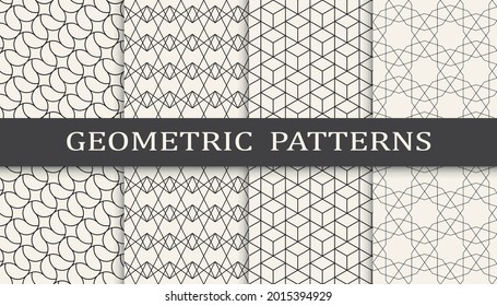 Set of arabic seamless patterns. Asian geometric traditional design islamic pattern. Seamless arabic ramadan pattern.