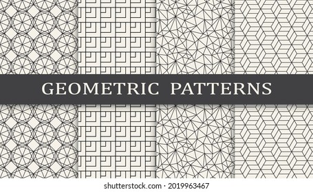 Set of arabic seamless patterns. Asian geometric traditional design islamic pattern. Seamless arabic ramadan pattern.