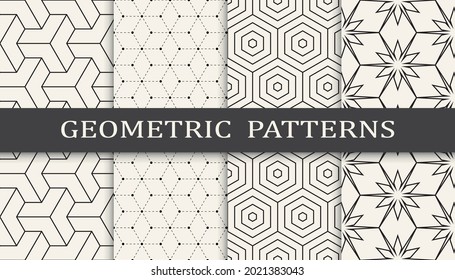 Set of arabic seamless patterns. Asian geometric traditional design islamic pattern. Seamless arabic ramadan pattern.