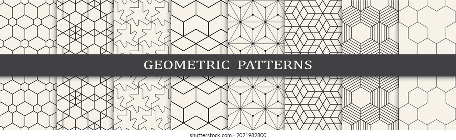 Set of arabic seamless patterns. Asian geometric traditional design islamic pattern. Seamless arabic ramadan pattern.