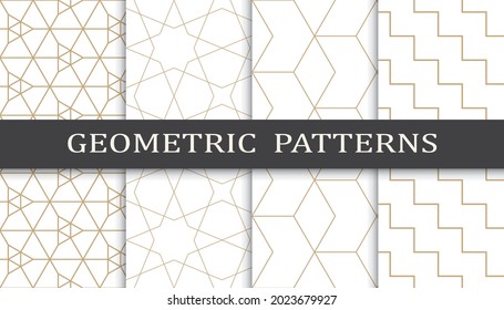 Set of arabic seamless patterns. Asian geometric traditional design islamic pattern. Seamless arabic ramadan pattern.