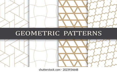 Set of arabic seamless patterns. Asian geometric traditional design islamic pattern. Seamless arabic ramadan pattern.