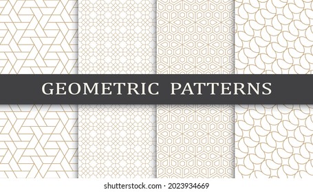 Conjunto de patrones árabes sin fisuras. Patrón islámico geométrico tradicional de diseño asiático. Patrón de ramadán árabe sin foco.