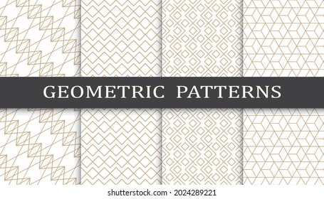 Set of arabic seamless patterns. Asian geometric traditional design islamic pattern. Seamless arabic ramadan pattern.