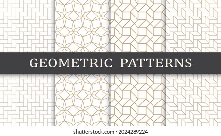 Satz von arabischen nahtlosen Mustern. Asiatische geometrische, traditionelle Design-islamische Muster. Nahtlose arabische Rmadan-Muster.
