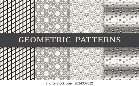 Set of arabic seamless patterns. Asian geometric traditional design islamic pattern. Seamless arabic ramadan pattern.