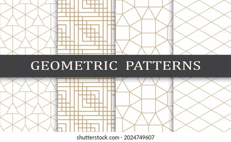 Set of arabic seamless patterns. Asian geometric traditional design islamic pattern. Seamless arabic ramadan pattern.