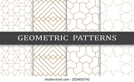 Set of arabic seamless patterns. Asian geometric traditional design islamic pattern. Seamless arabic ramadan pattern.