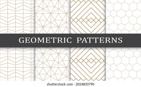 Set of arabic seamless patterns. Asian geometric traditional design islamic pattern. Seamless arabic ramadan pattern.