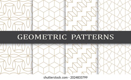 Set of arabic seamless patterns. Asian geometric traditional design islamic pattern. Seamless arabic ramadan pattern.