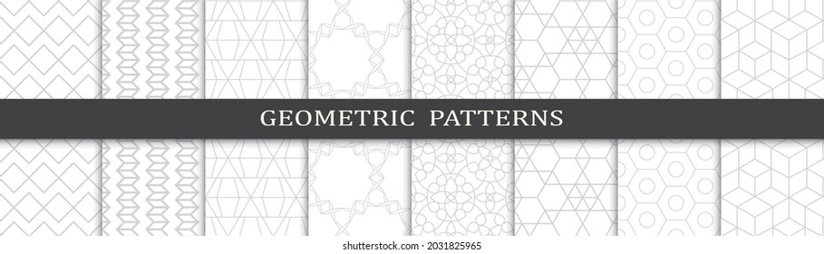 Set of arabic seamless patterns. Asian geometric traditional design islamic pattern. Seamless arabic ramadan pattern.