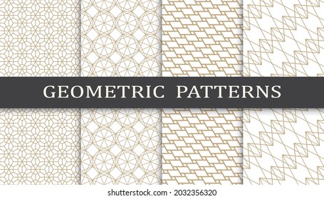 Set of arabic seamless patterns. Asian geometric traditional design islamic pattern. Seamless arabic ramadan pattern.