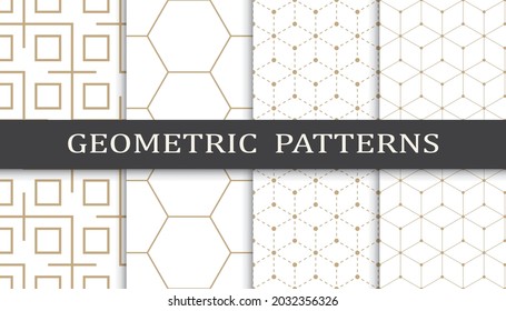 Set of arabic seamless patterns. Asian geometric traditional design islamic pattern. Seamless arabic ramadan pattern.