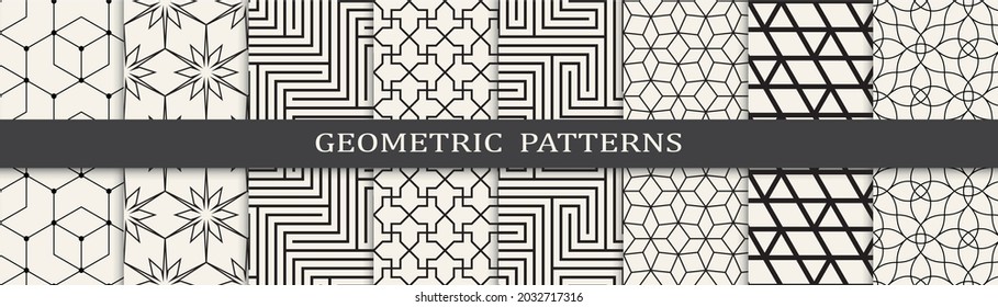 Set of arabic seamless patterns. Asian geometric traditional design islamic pattern. Seamless arabic ramadan pattern.