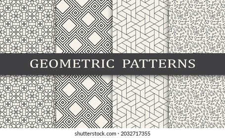 Set of arabic seamless patterns. Asian geometric traditional design islamic pattern. Seamless arabic ramadan pattern.