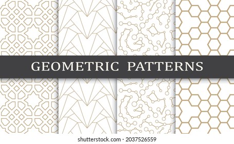 Set of arabic seamless patterns. Asian geometric traditional design islamic pattern. Seamless arabic ramadan pattern.