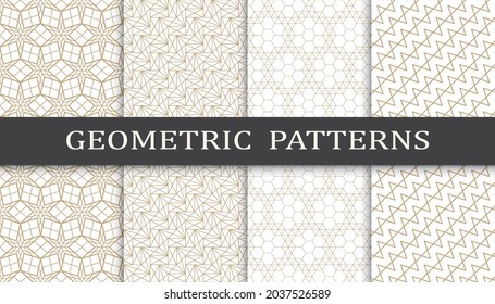 Set of arabic seamless patterns. Asian geometric traditional design islamic pattern. Seamless arabic ramadan pattern.