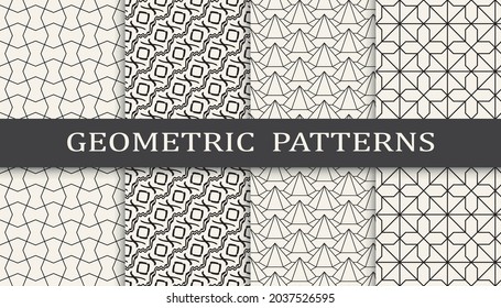 Set of arabic seamless patterns. Asian geometric traditional design islamic pattern. Seamless arabic ramadan pattern.