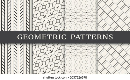 Set of arabic seamless patterns. Asian geometric traditional design islamic pattern. Seamless arabic ramadan pattern.