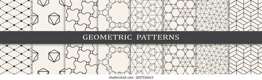 Set of arabic seamless patterns. Asian geometric traditional design islamic pattern. Seamless arabic ramadan pattern.