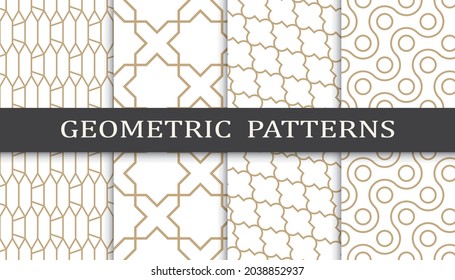 Set of arabic seamless patterns. Asian geometric traditional design islamic pattern. Seamless arabic ramadan pattern.