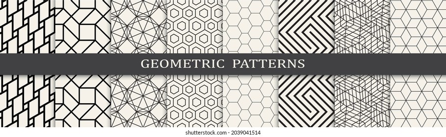 Set of arabic seamless patterns. Asian geometric traditional design islamic pattern. Seamless arabic ramadan pattern.