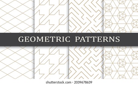 Set of arabic seamless patterns. Asian geometric traditional design islamic pattern. Seamless arabic ramadan pattern.