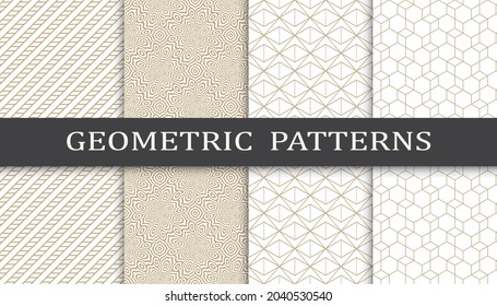 Set of arabic seamless patterns. Asian geometric traditional design islamic pattern. Seamless arabic ramadan pattern.