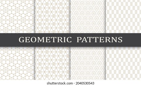 Set of arabic seamless patterns. Asian geometric traditional design islamic pattern. Seamless arabic ramadan pattern.