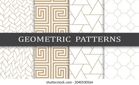 Set of arabic seamless patterns. Asian geometric traditional design islamic pattern. Seamless arabic ramadan pattern.