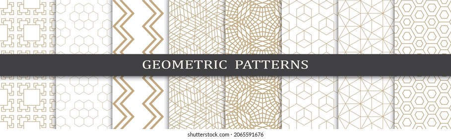 Set of arabic seamless patterns. Asian geometric traditional design islamic pattern. Seamless arabic ramadan pattern.