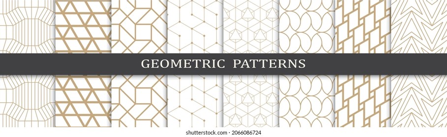 Set of arabic seamless patterns. Asian geometric traditional design islamic pattern. Seamless arabic ramadan pattern.