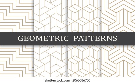 Set of arabic seamless patterns. Asian geometric traditional design islamic pattern. Seamless arabic ramadan pattern.