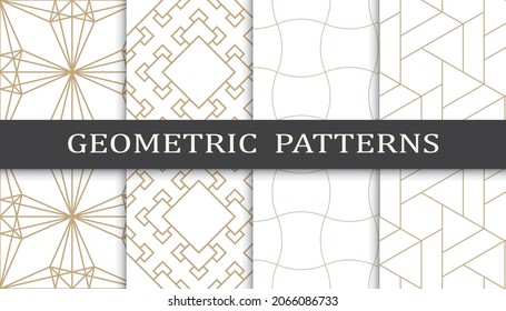 Set of arabic seamless patterns. Asian geometric traditional design islamic pattern. Seamless arabic ramadan pattern.