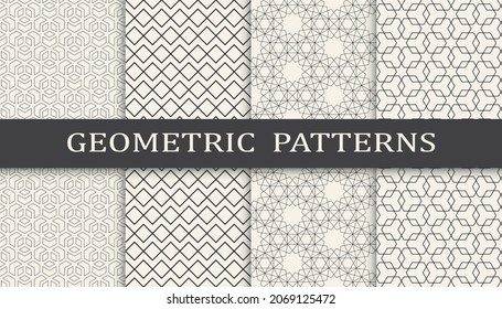 Set of arabic seamless patterns. Asian geometric traditional design islamic pattern. Seamless arabic ramadan pattern.