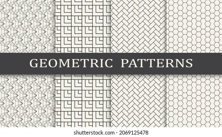 Set of arabic seamless patterns. Asian geometric traditional design islamic pattern. Seamless arabic ramadan pattern.