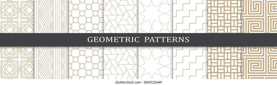 Satz von arabischen nahtlosen Mustern. Asiatische geometrische, traditionelle Design-islamische Muster. Nahtlose arabische Rmadan-Muster.