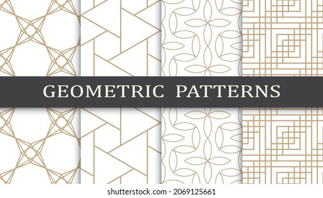 Satz von arabischen nahtlosen Mustern. Asiatische geometrische, traditionelle Design-islamische Muster. Nahtlose arabische Rmadan-Muster.