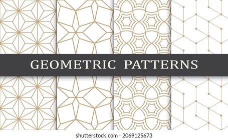 Set of arabic seamless patterns. Asian geometric traditional design islamic pattern. Seamless arabic ramadan pattern.