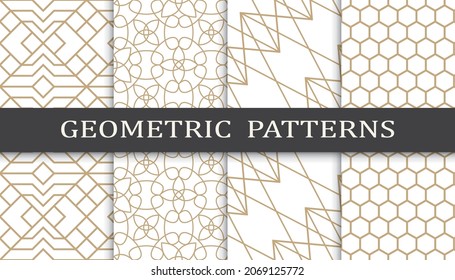 Set of arabic seamless patterns. Asian geometric traditional design islamic pattern. Seamless arabic ramadan pattern.
