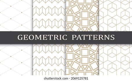 Set of arabic seamless patterns. Asian geometric traditional design islamic pattern. Seamless arabic ramadan pattern.