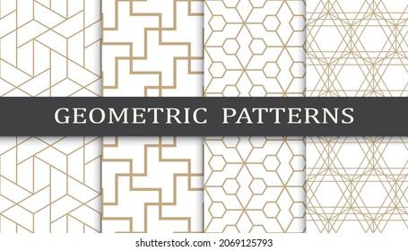 Set of arabic seamless patterns. Asian geometric traditional design islamic pattern. Seamless arabic ramadan pattern.