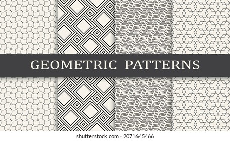 Set of arabic seamless patterns. Asian geometric traditional design islamic pattern. Seamless arabic ramadan pattern.