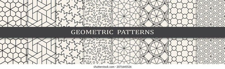 Set of arabic seamless patterns. Asian geometric traditional design islamic pattern. Seamless arabic ramadan pattern.