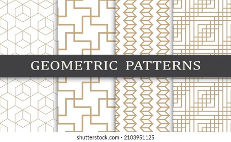 Set of arabic seamless patterns. Asian geometric traditional design islamic pattern. Seamless arabic ramadan pattern.